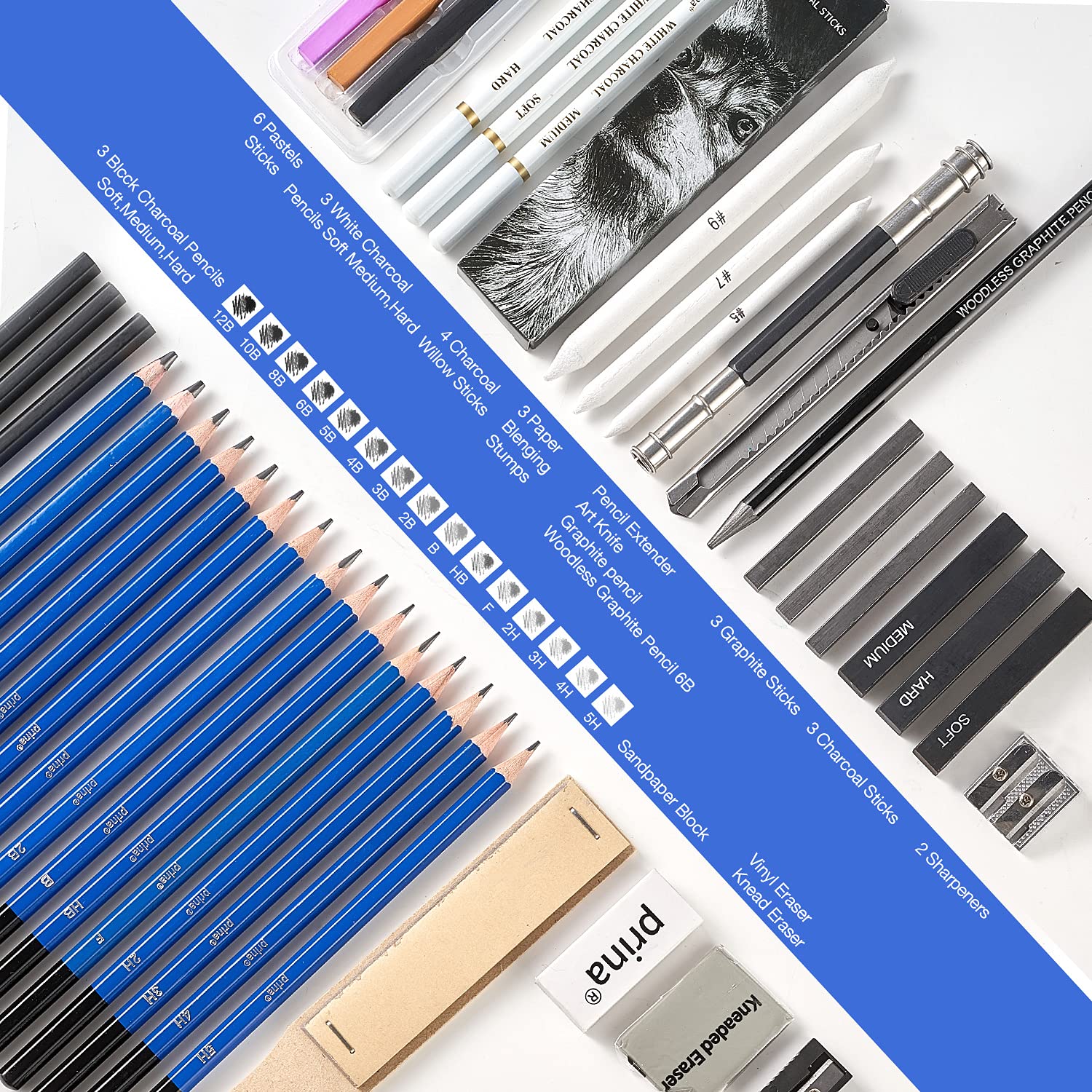 PRINA 3-color sketchbook pages offer white tan and black backgrounds for diverse styles