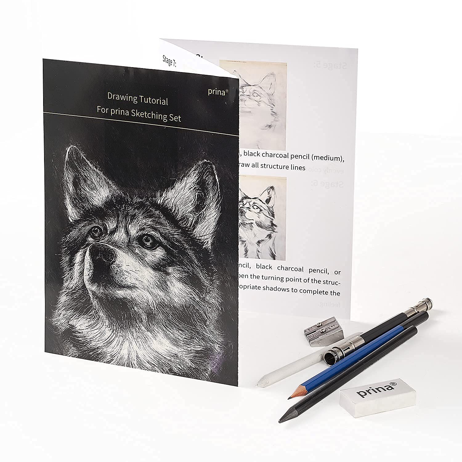 PRINA 6x9 sketchbook pages in white tan black suit various styles