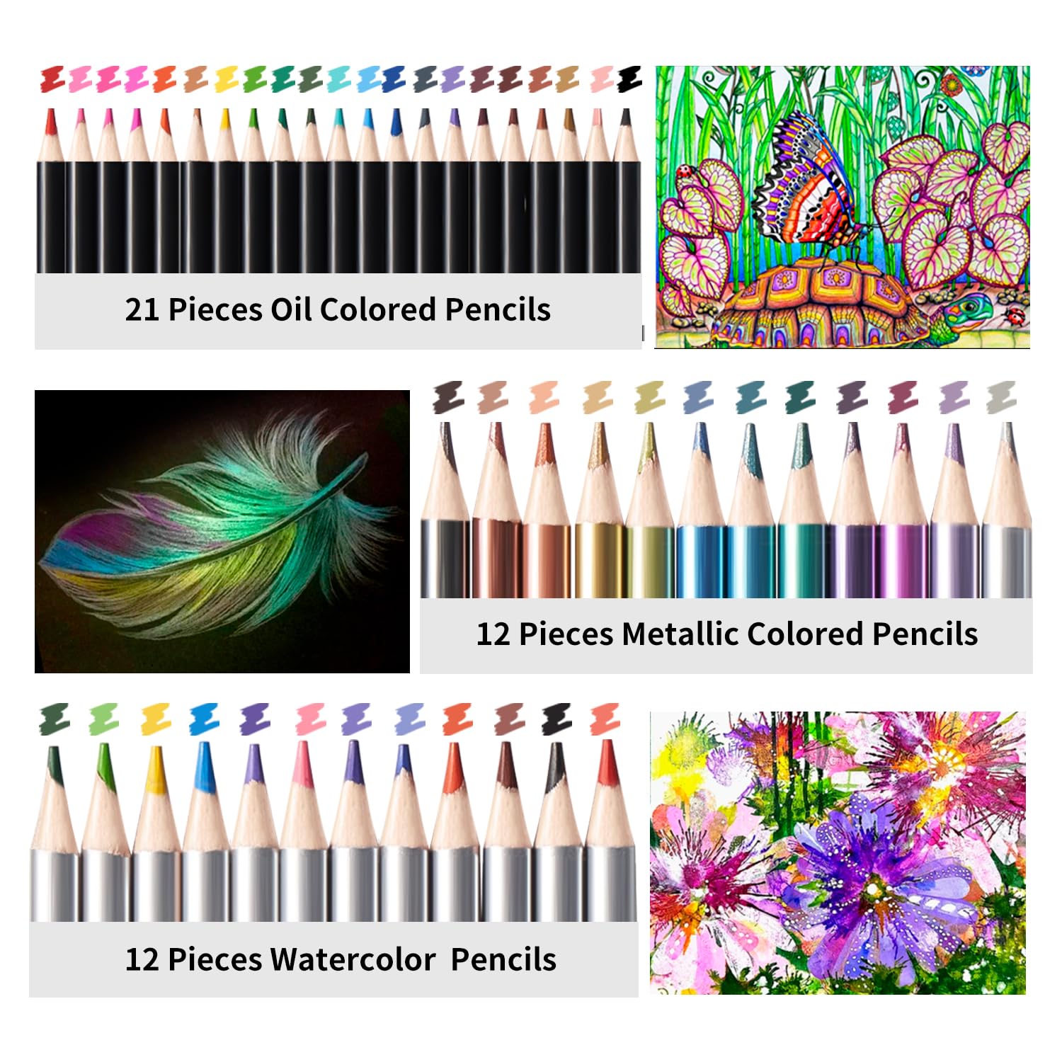 PRINA oil-based colored pencils create smooth layers for bold accents.