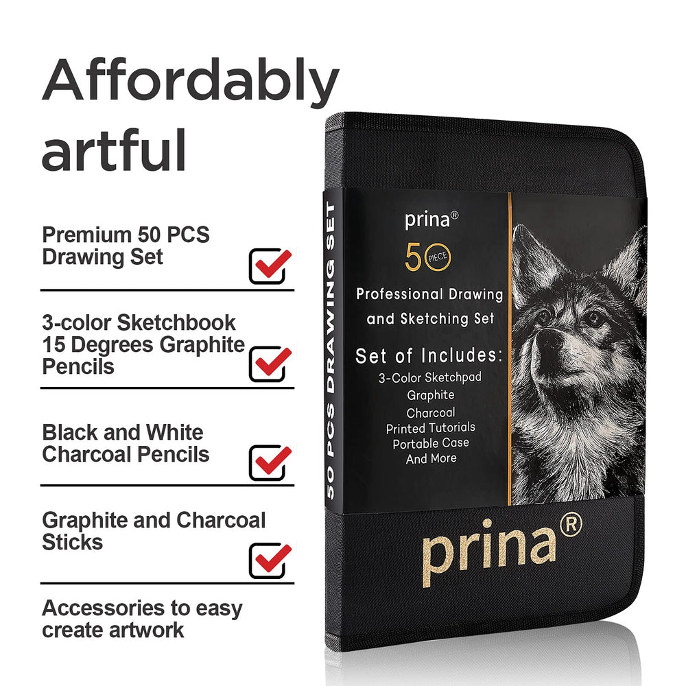 PRINA dog drawing tutorial guide supports beginners starting with shading and structure