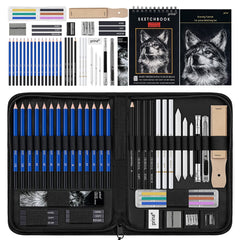 PRINA drawing set contents with pencils and tools for precise sketches