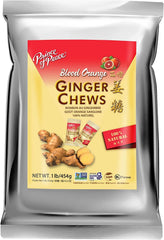Prince of Peace Blood Orange Ginger Chews close-up highlighting real ginger and candied texture