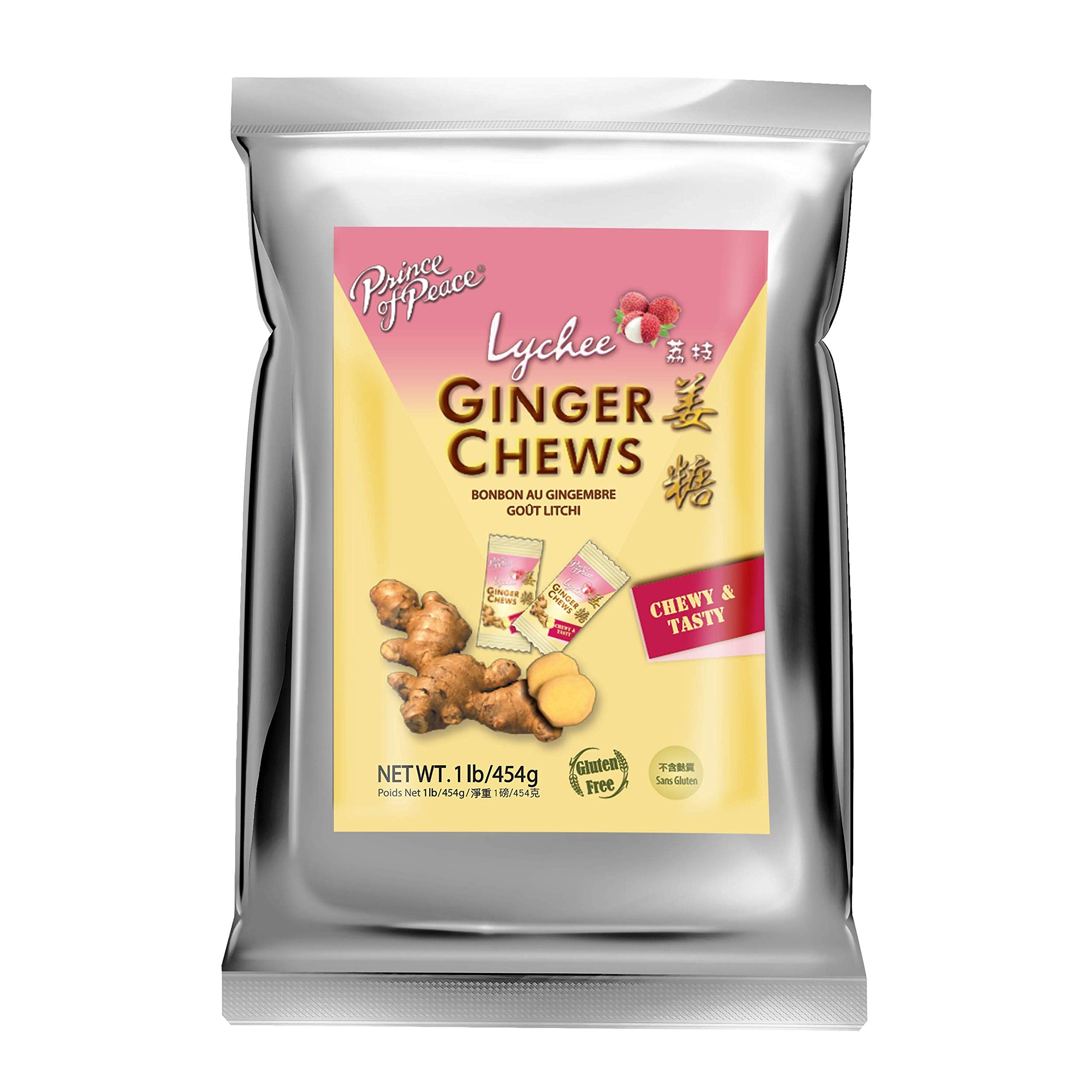 Lychee ginger chews on-the-go pack ideal for travel refreshment