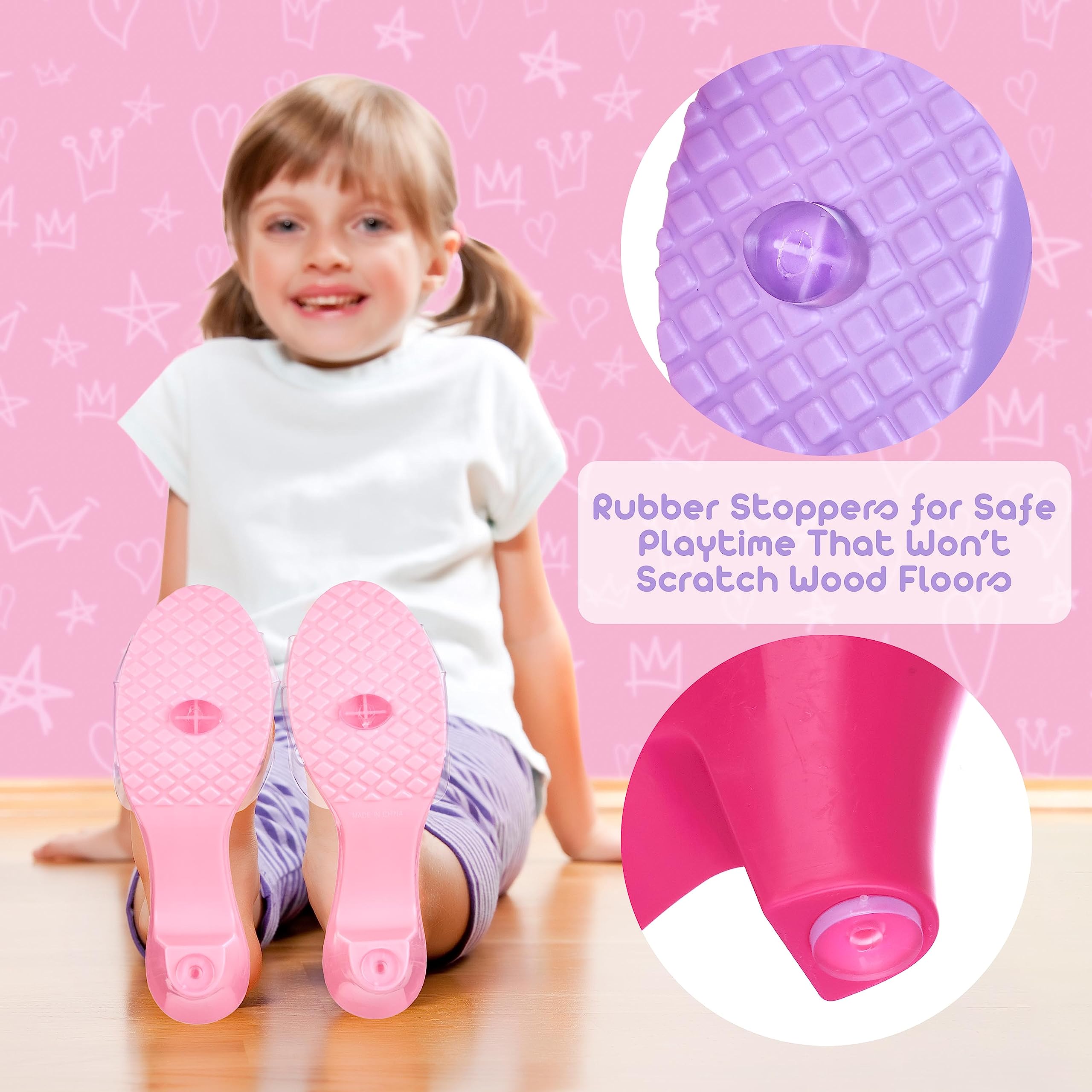 PRINCESS EXPRESSIONS fuchsia heart gem shoe adds sparkle and confidence for little royals