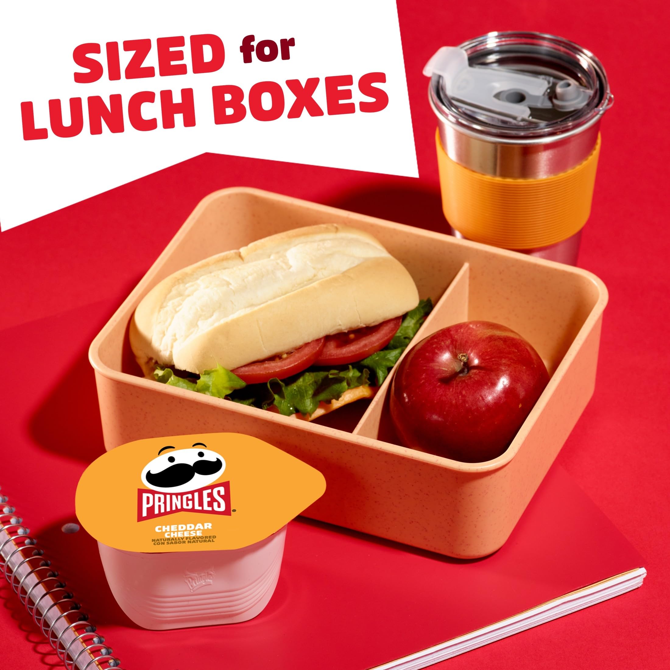 Pringles lunchbox snack pack scene, easy to stash for school or work breaks.