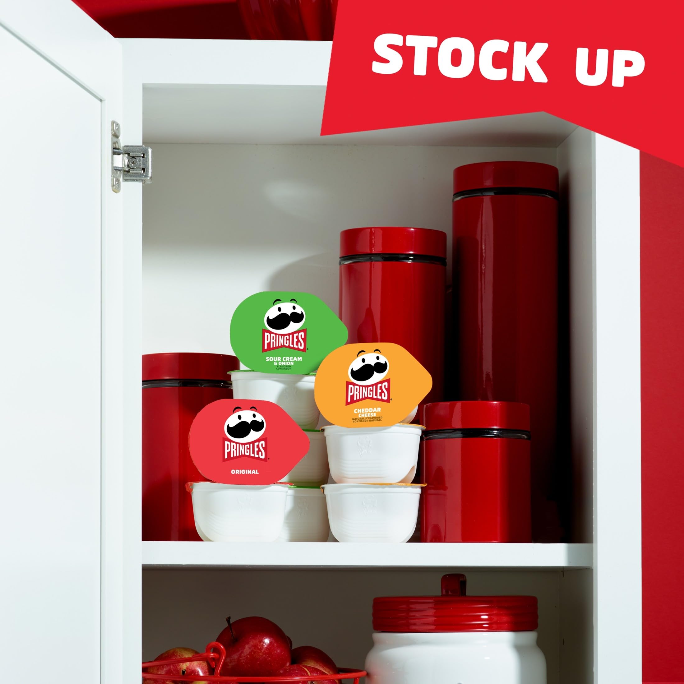 Pringles on-the-go cups sit neatly in backpacks for a quick lift.