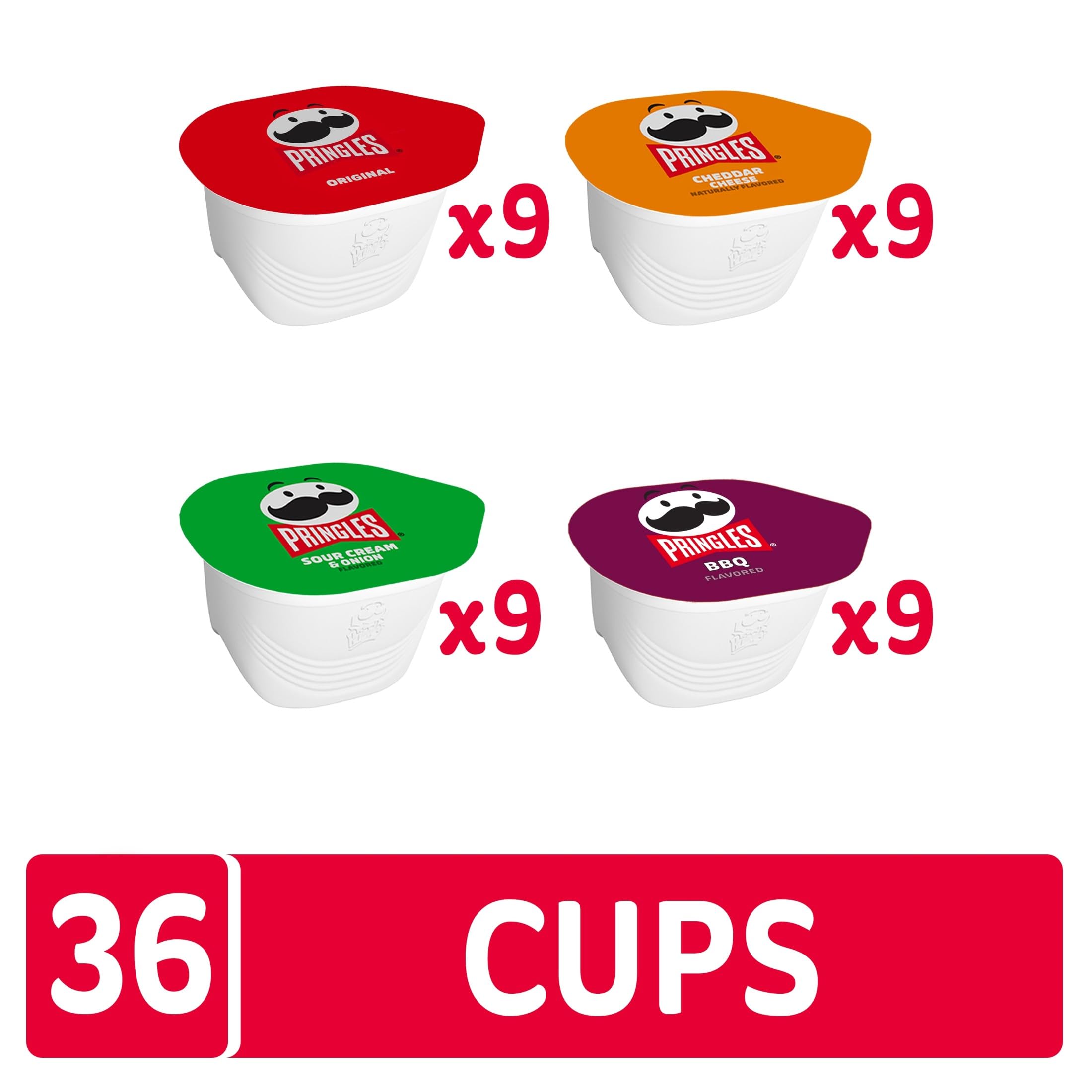 Pringles Snack Stacks Variety Pack cups showcase four flavors in one case.