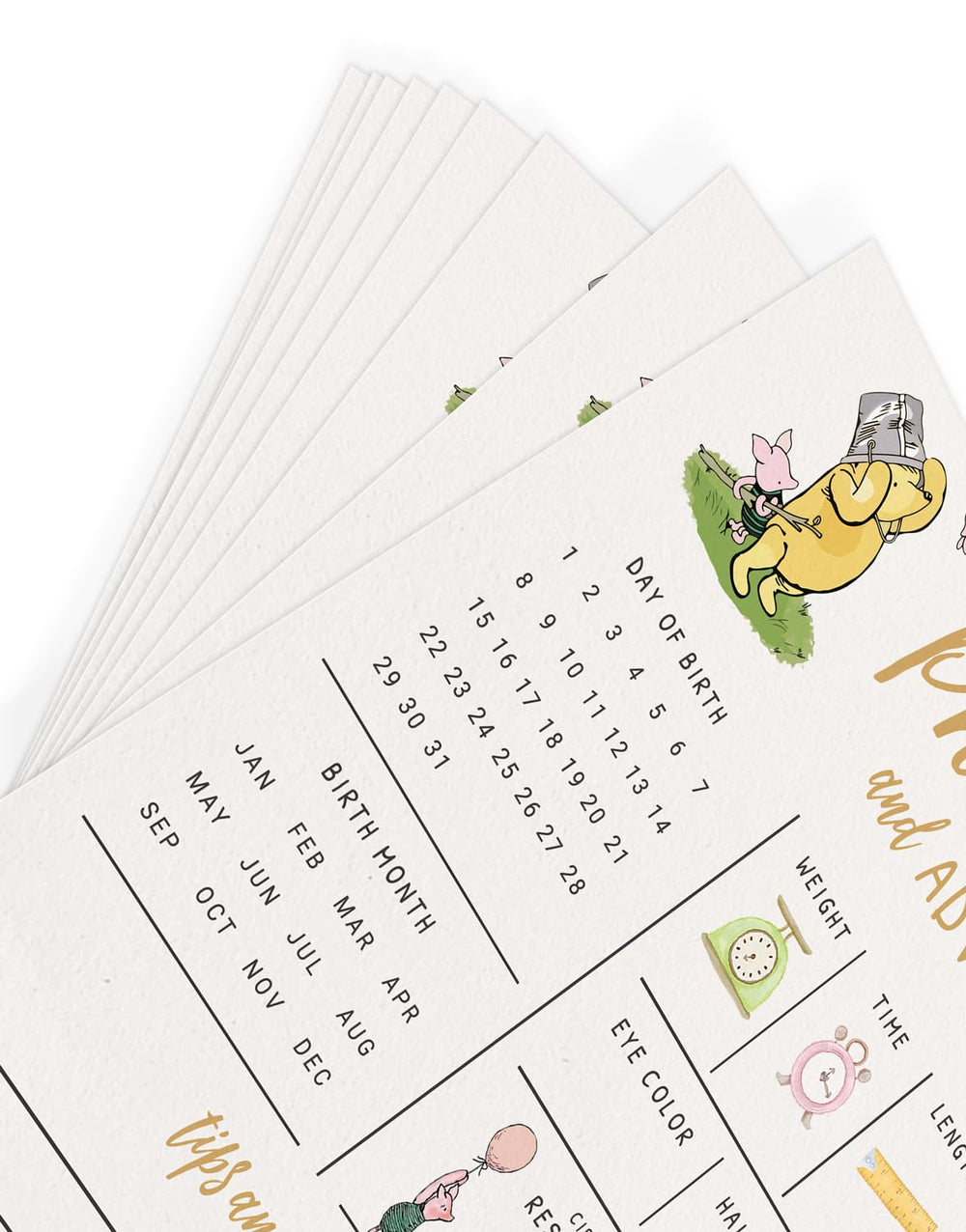 Printed Party Pooh 30-card pack keepsake emphasizes ample participation in gatherings