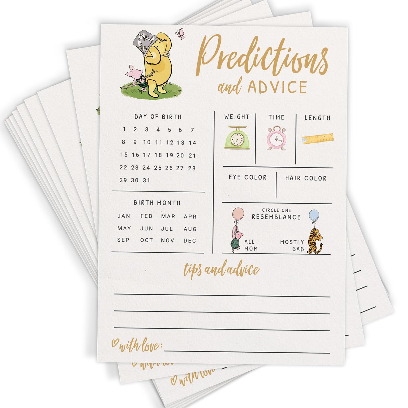Printed Party Pooh cards set spread featuring cheerful Pooh artwork and keepsake potential