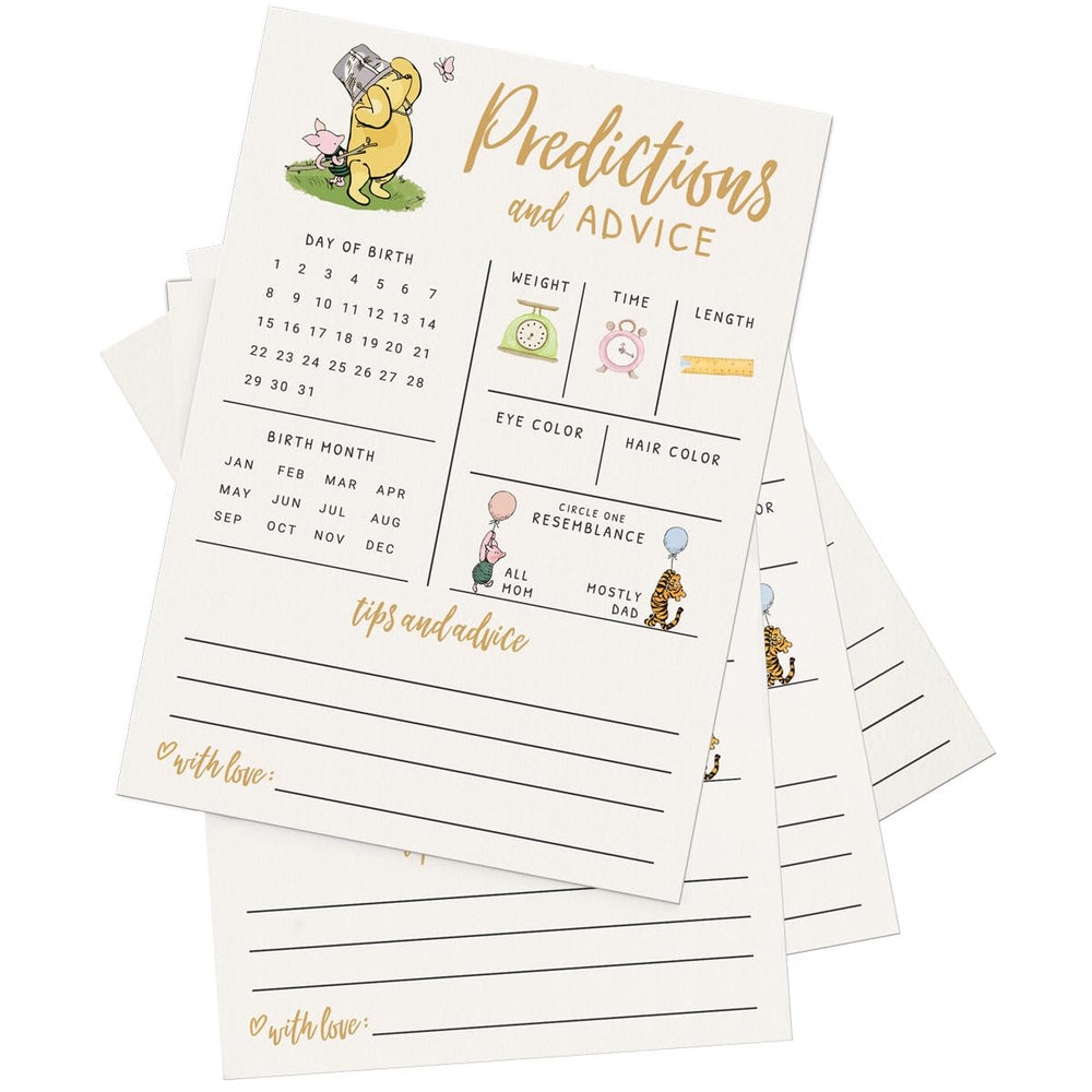 Printed Party Pooh cards writing-space shows thick stock for clear, smudge-free notes