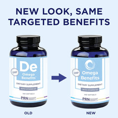 PRN Omega-3 label close-up showing EPA and DHA ratio
