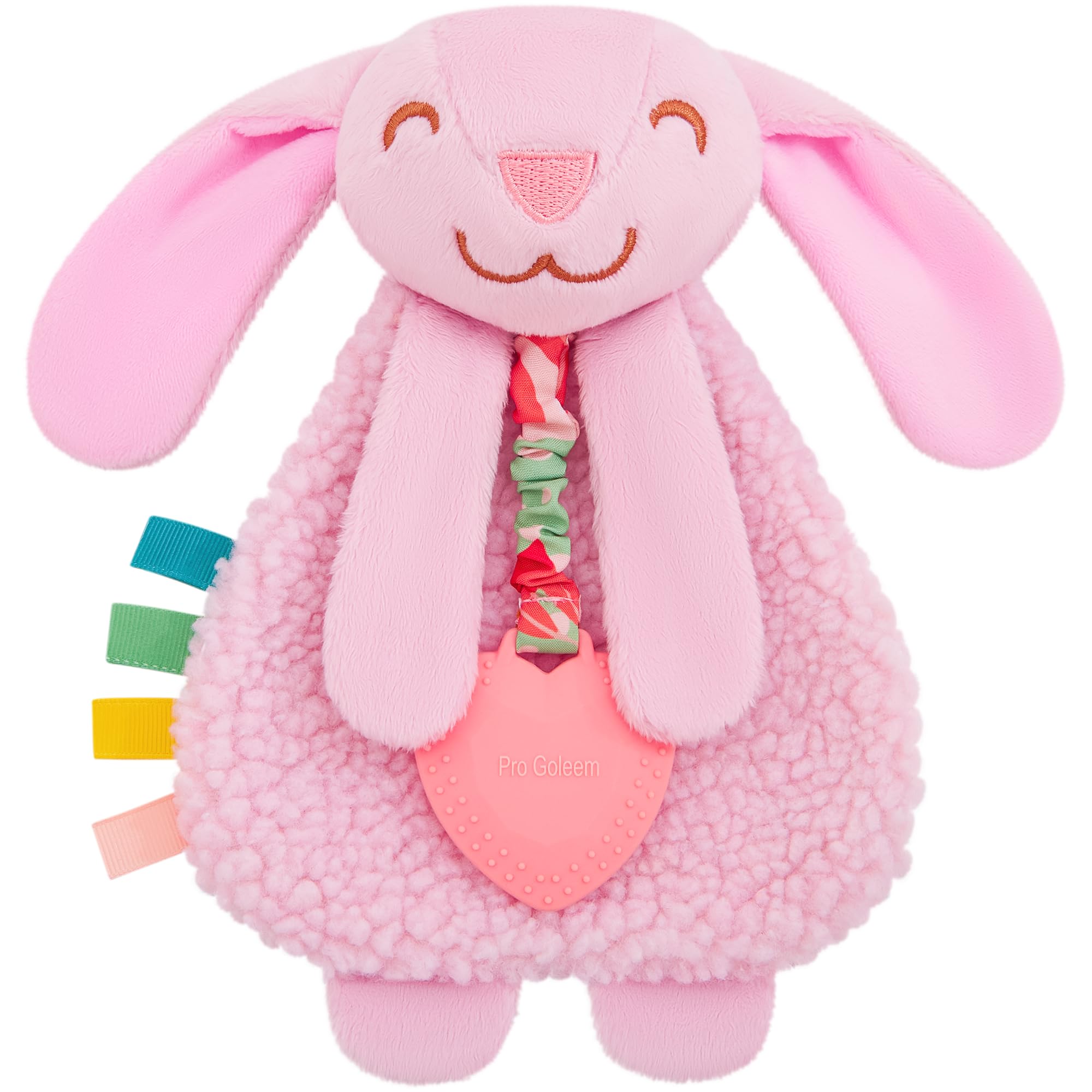 Pro Goleem bunny lovey teether with clip for stroller attachment