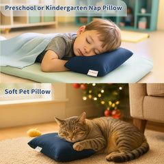 Pro Goleem small pillow used by a side sleeper for knee relief.