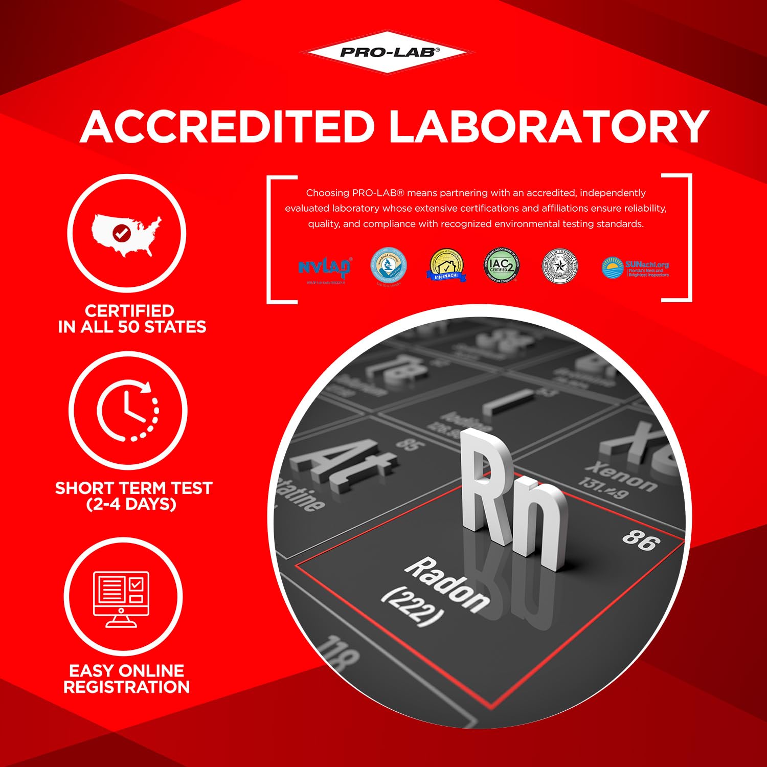 PRO-LAB Radon Kit is simple and safe for home testing.