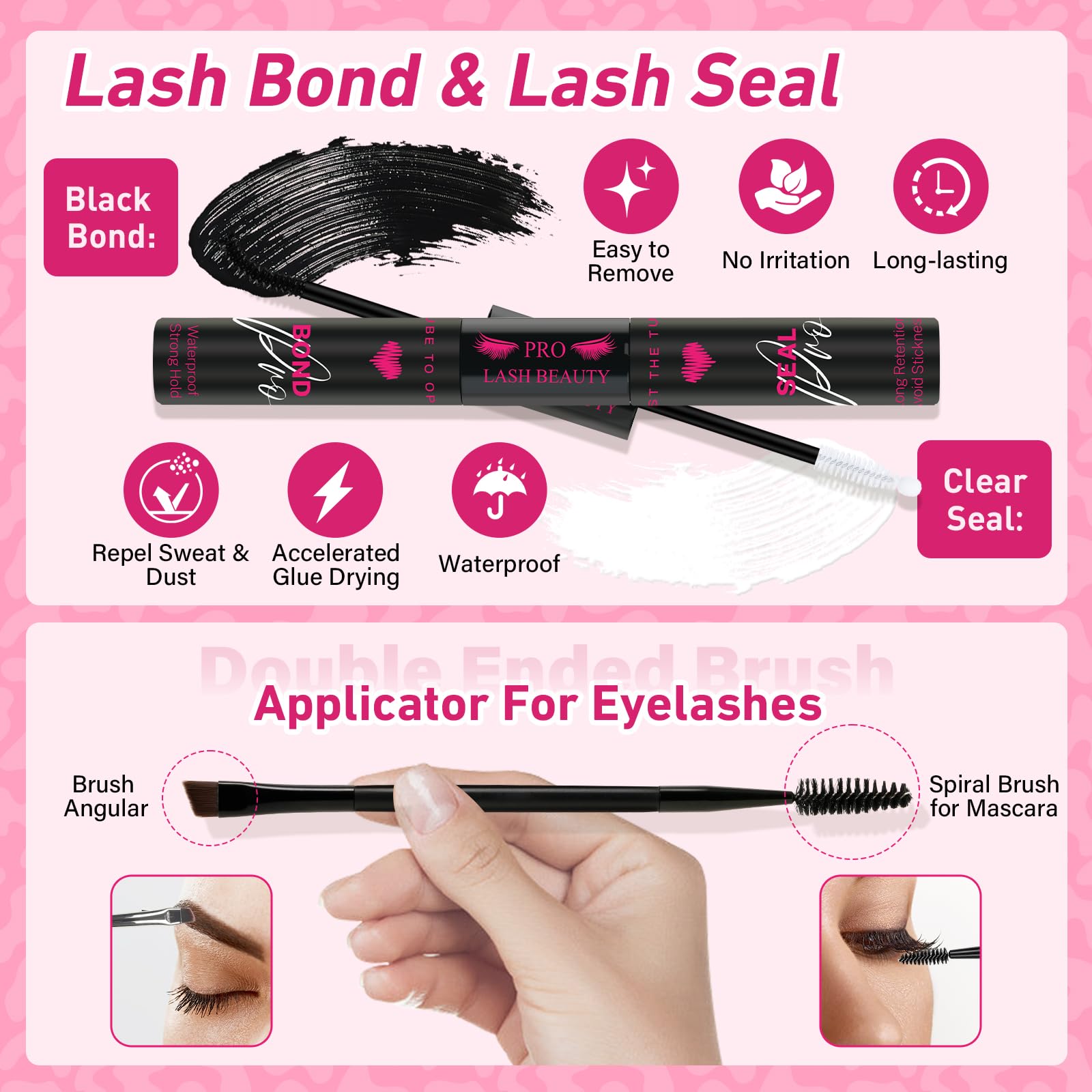 Bond & Seal duo from PRO LASHBEAUTY for secure, waterproof hold