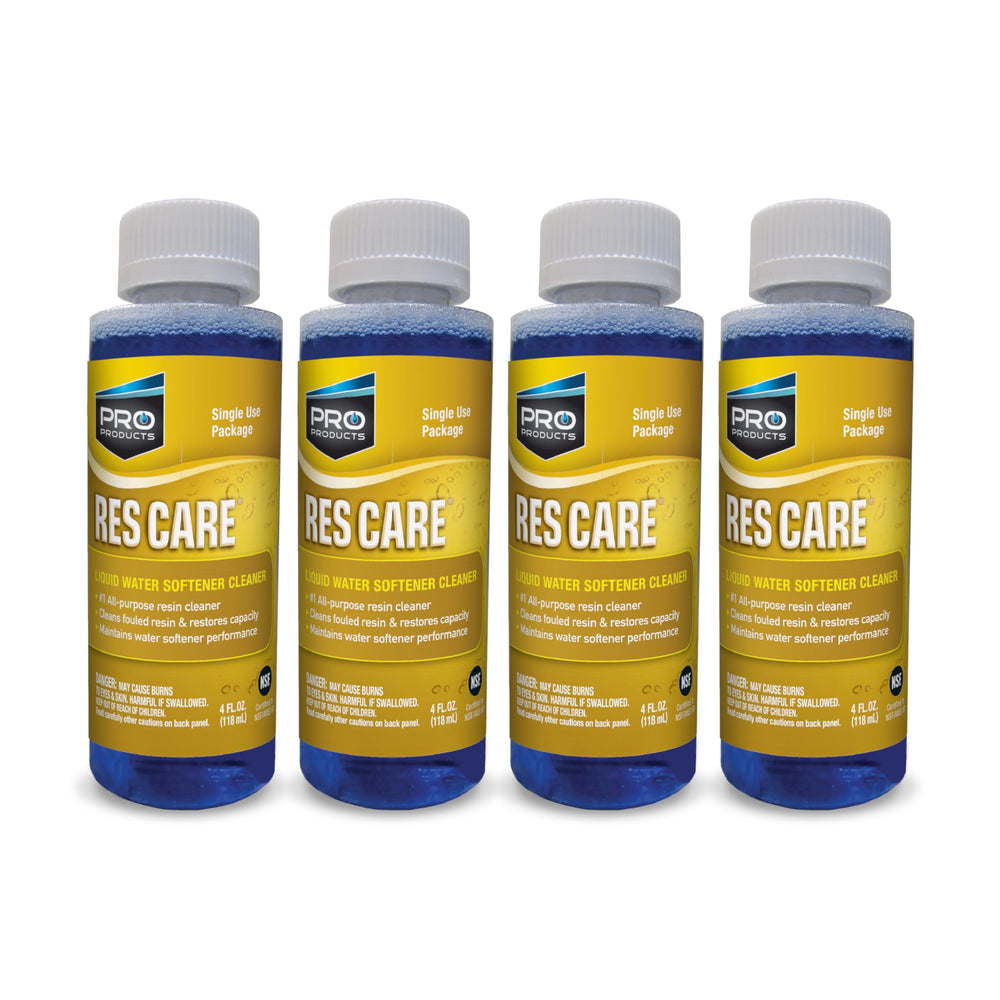 Pro Products Res Care bottle front view, an easy cleaner for hard water systems.