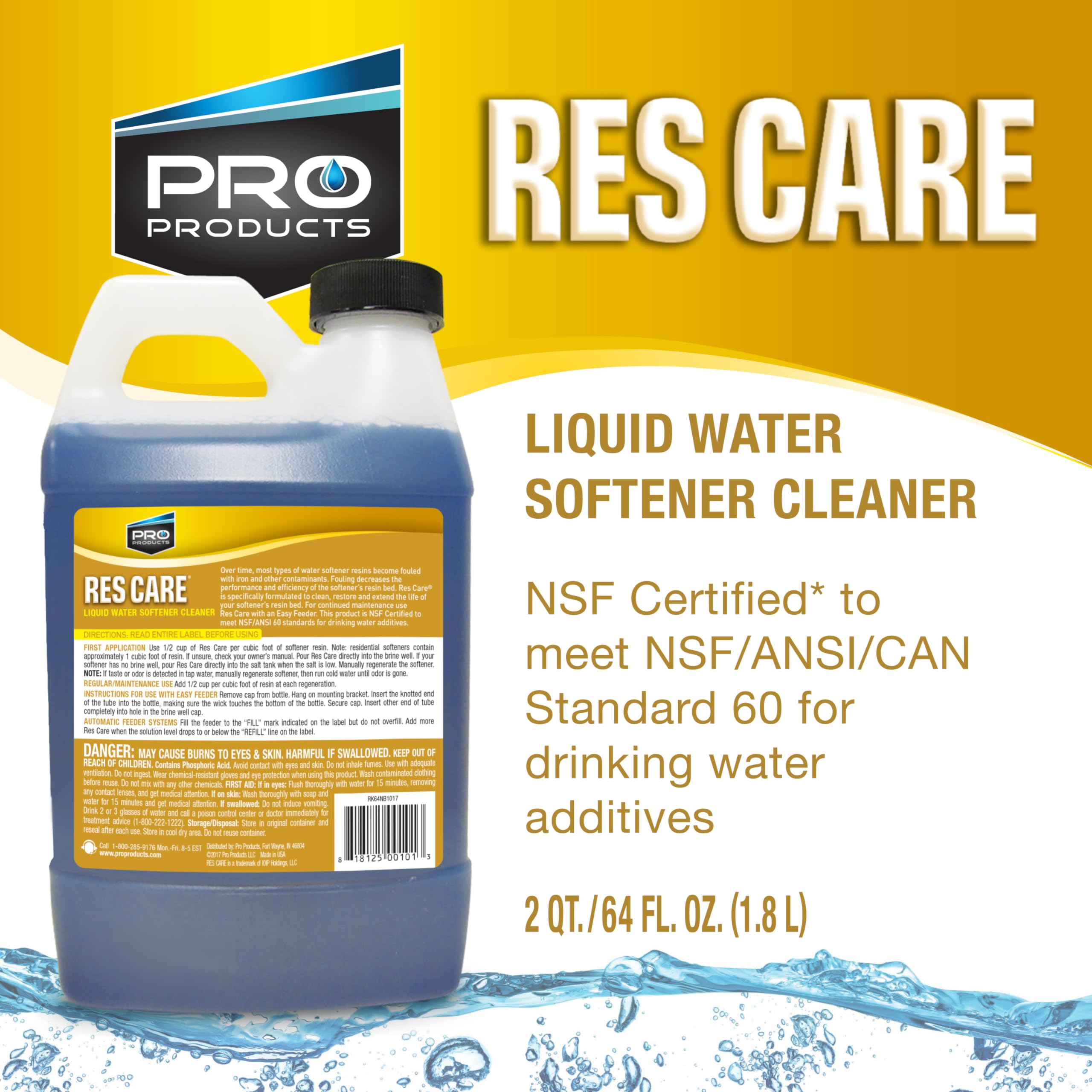 Pro Products Res Care resin bed cleaning action in a softener.