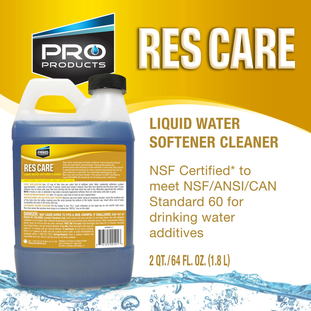 Pro Products Res Care resin bed cleaning action in a softener.