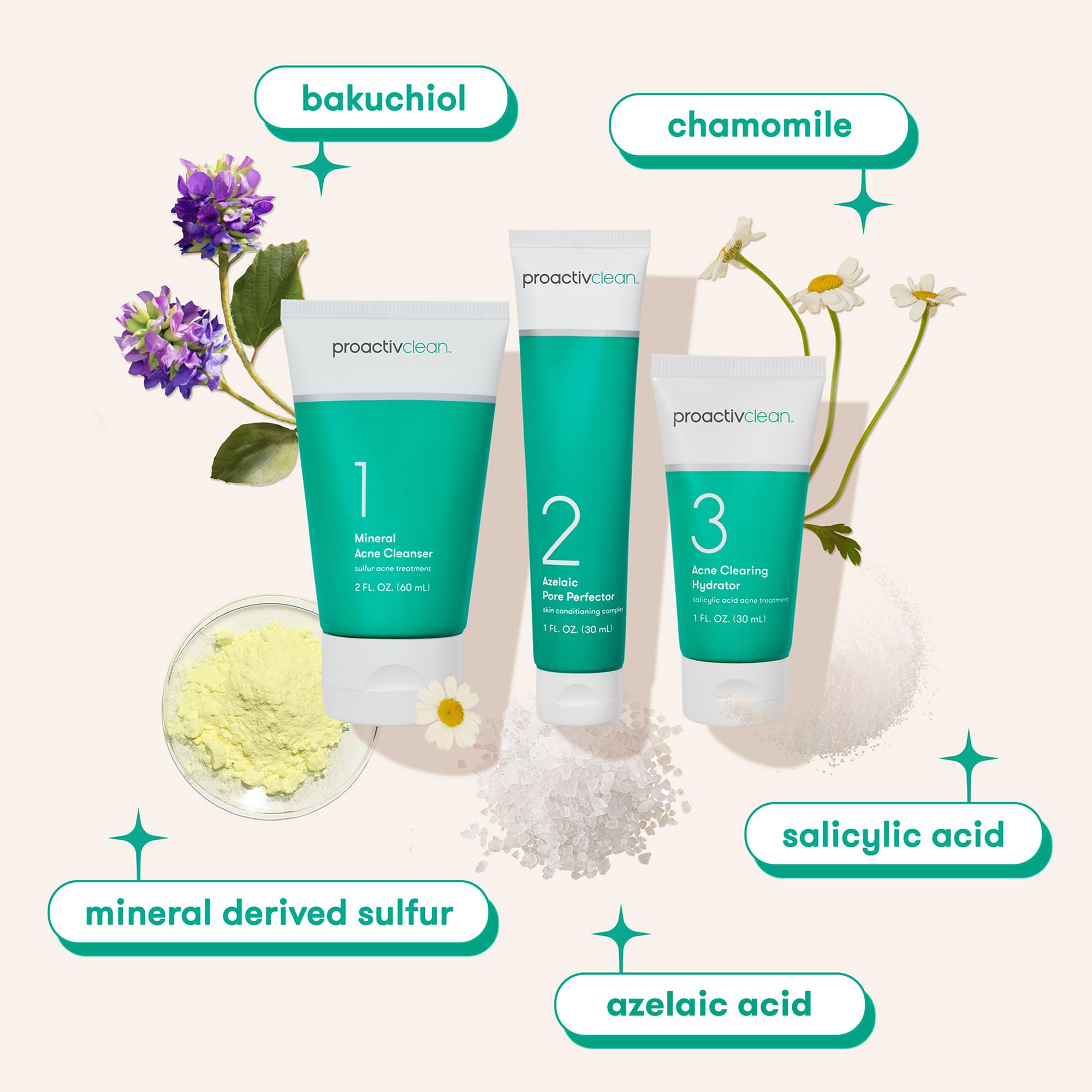 Proactiv Clean texture close-up shows soothing botanicals.