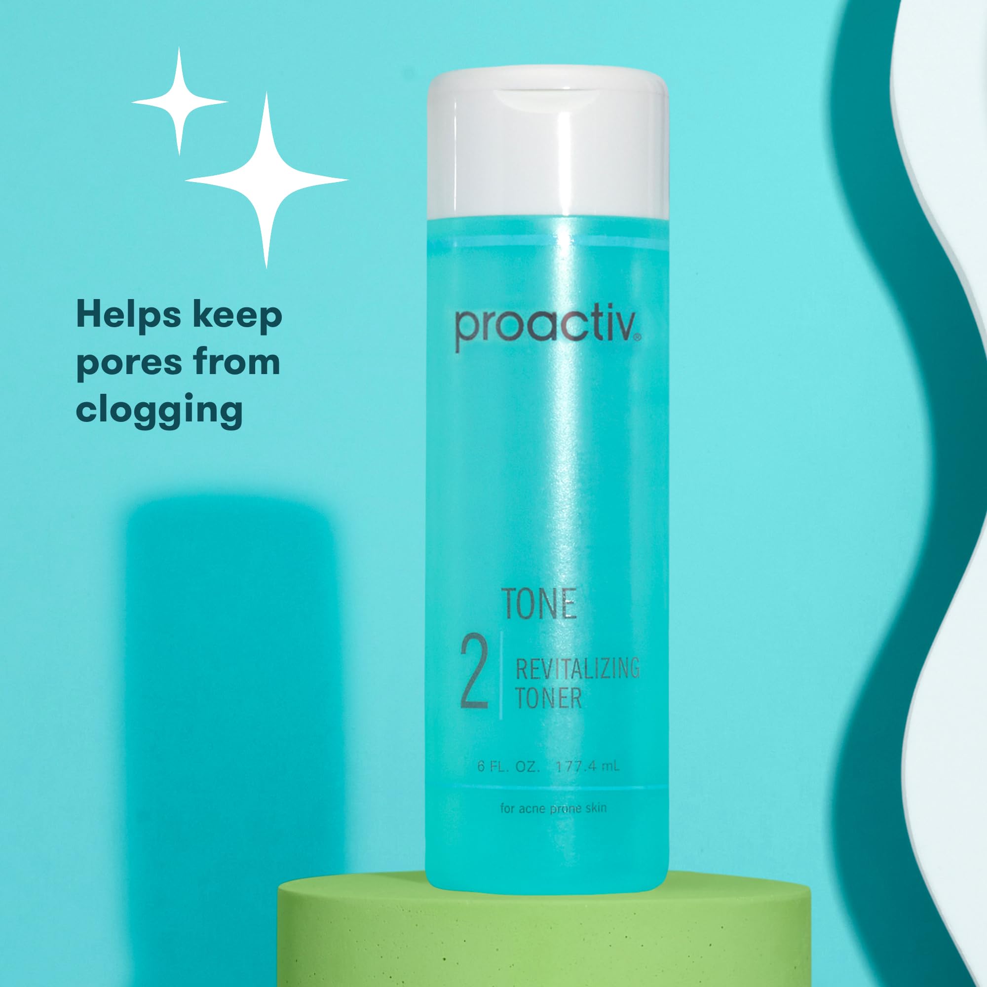 Proactiv Hydrating Toner teal-packaging emphasizes alcohol-free, sensitive-skin friendly design.