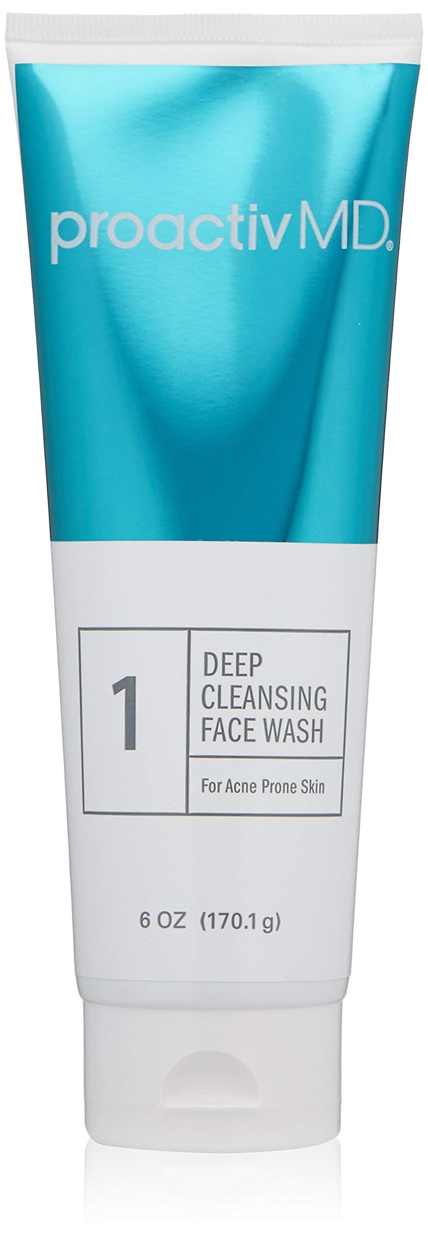 Proactiv MD exfoliating face wash in a clear bottle for pore cleansing