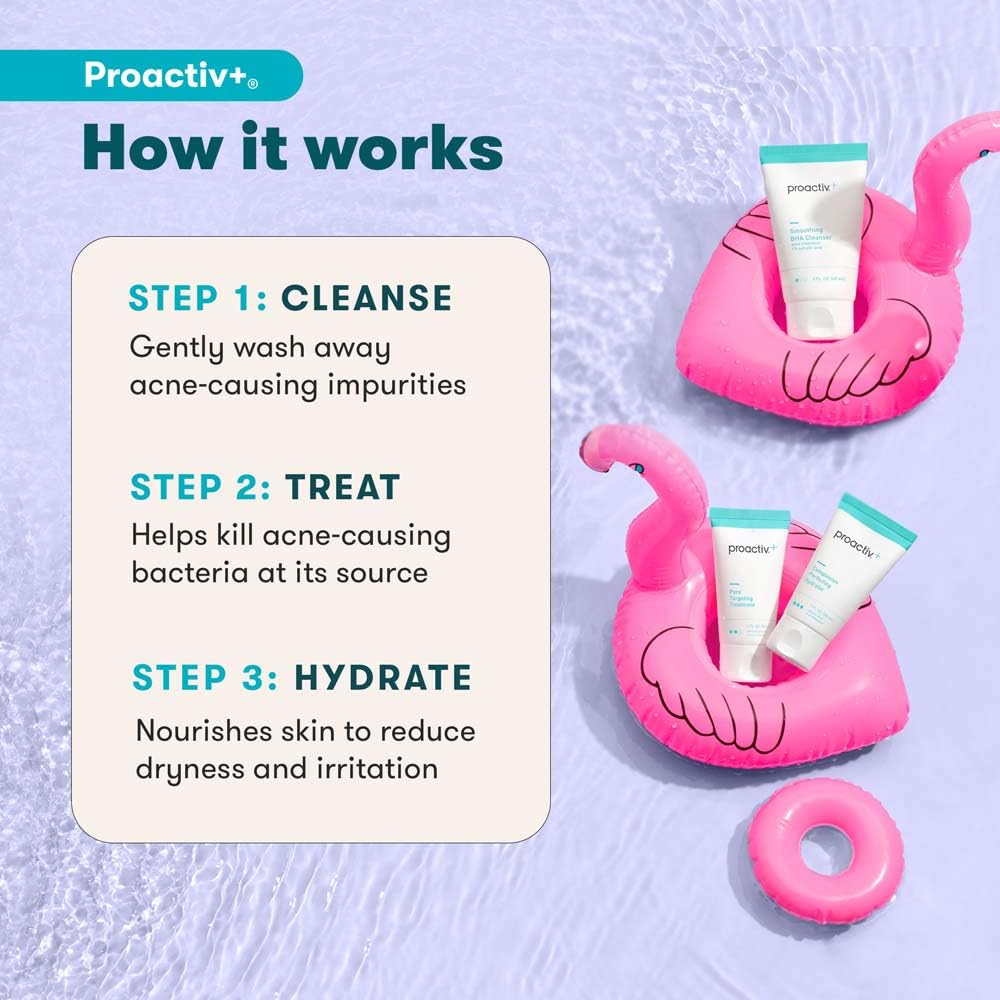 Proactiv Plus step-by-step routine kit arranged on a counter