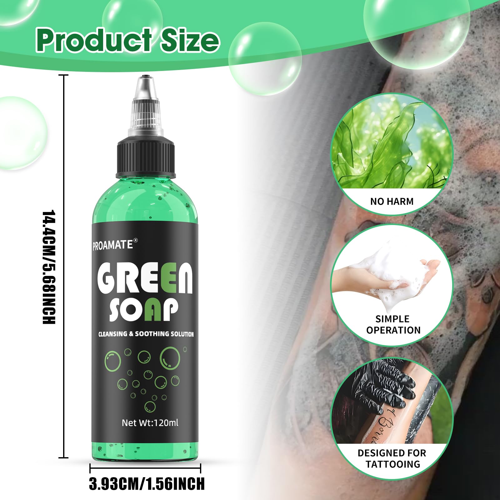 Foam application close-up demonstrates soft lather for sensitive skin.