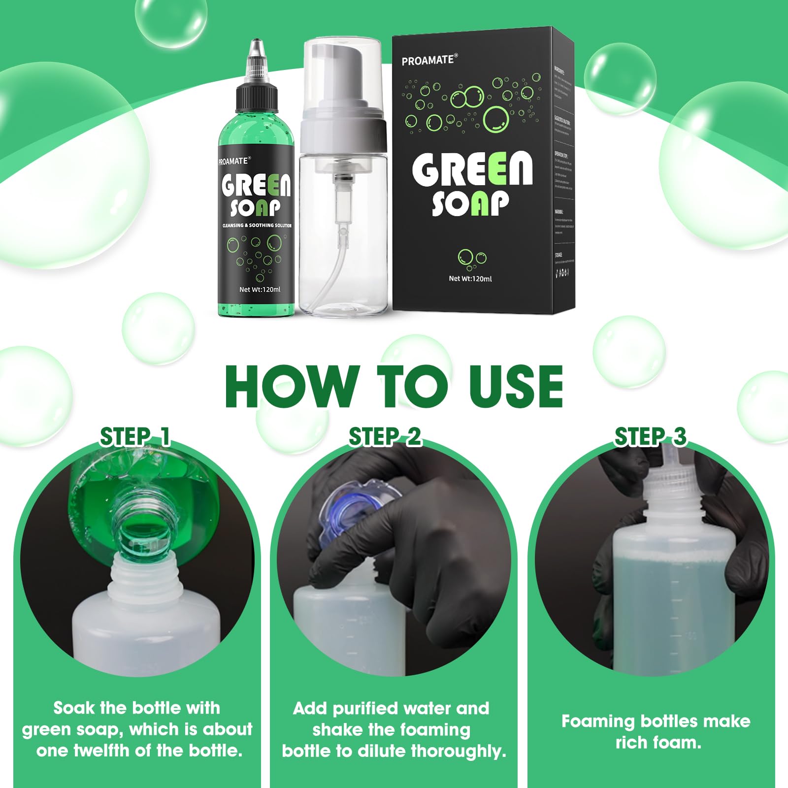 Product in use before a tattoo session for prep cleansing.