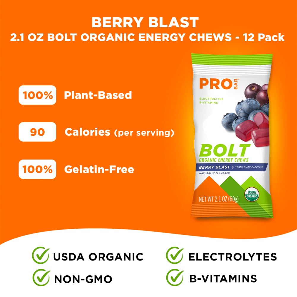 PROBAR Bolt Berry Blast closeup shows berry-flavored chews with refreshing finish