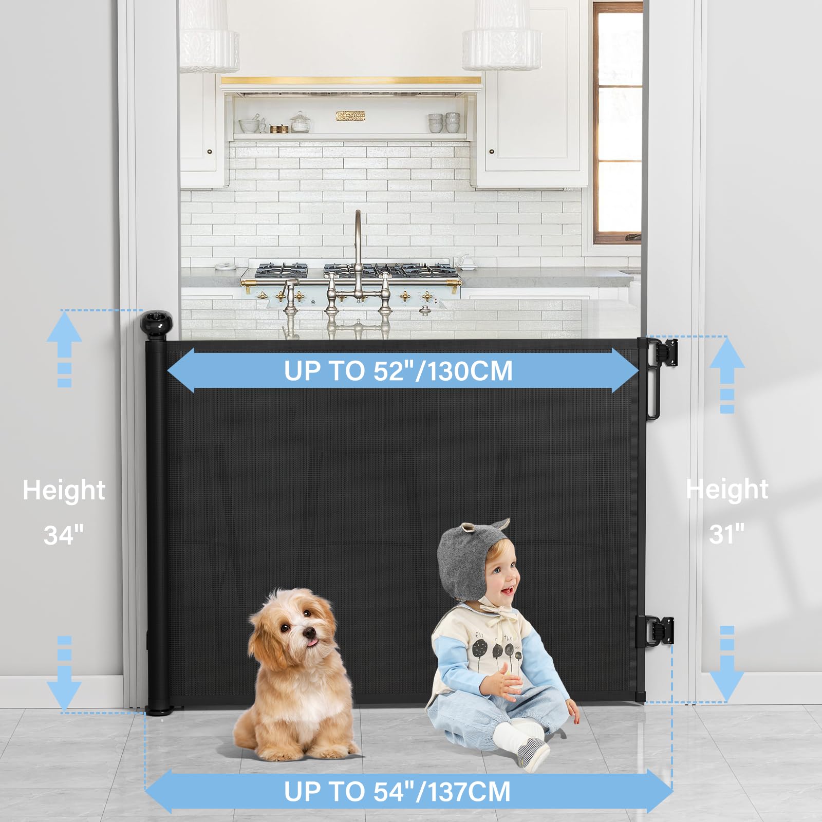 probebi retractable gate folded mesh compact storage