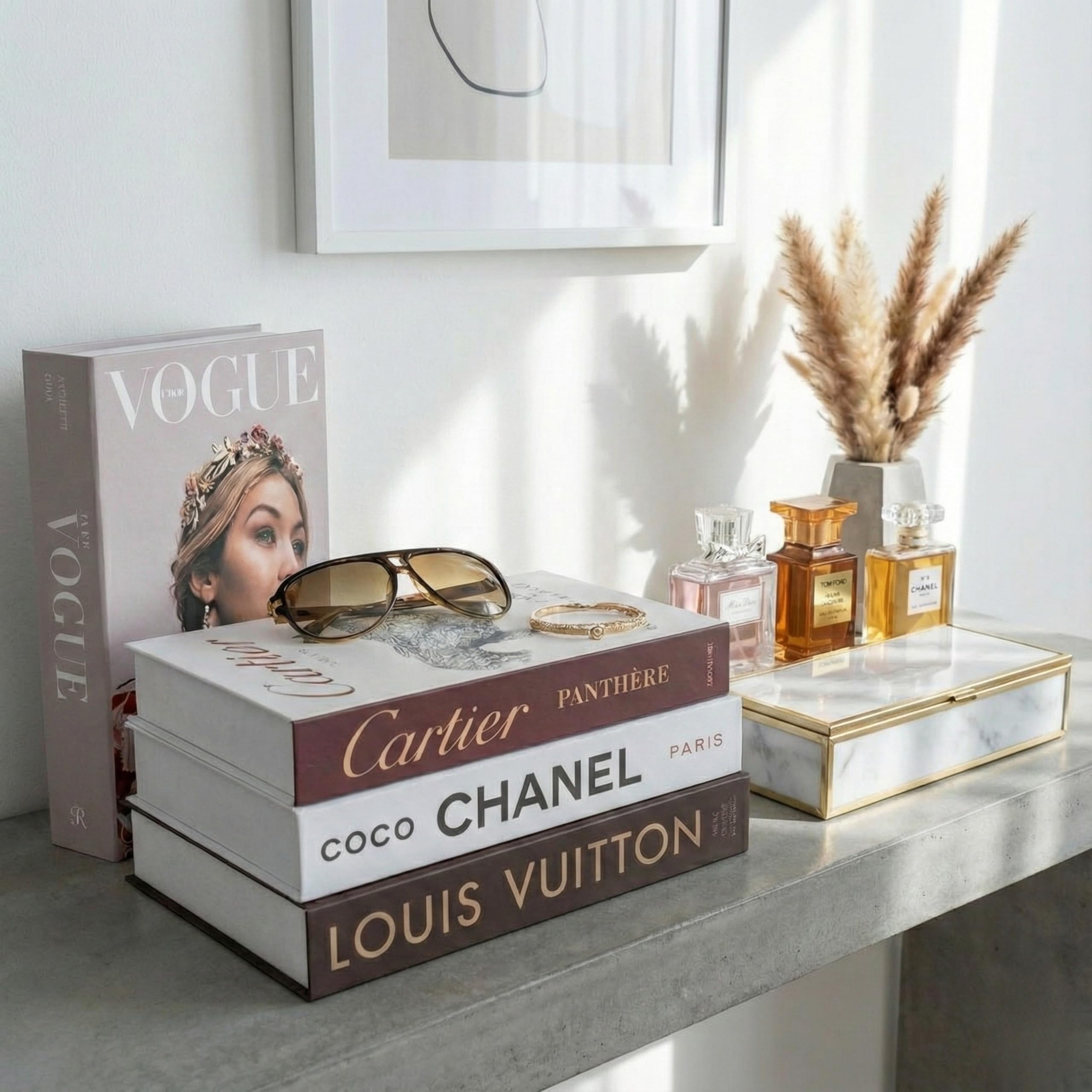 PROBENEX Luxe Large on a coffee table with candles and vases.
