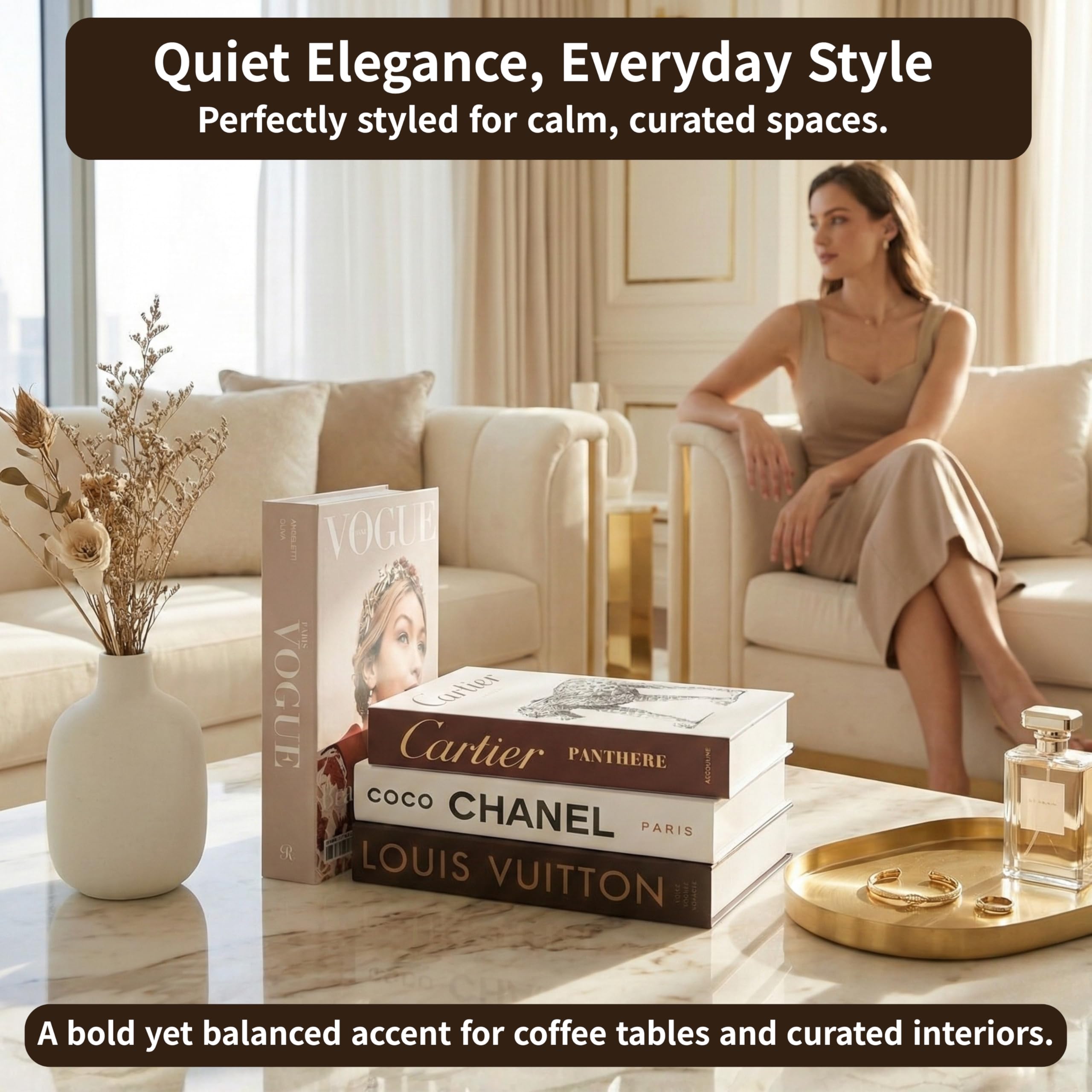 PROBENEX Luxe Large decorative book box on office desk setup.