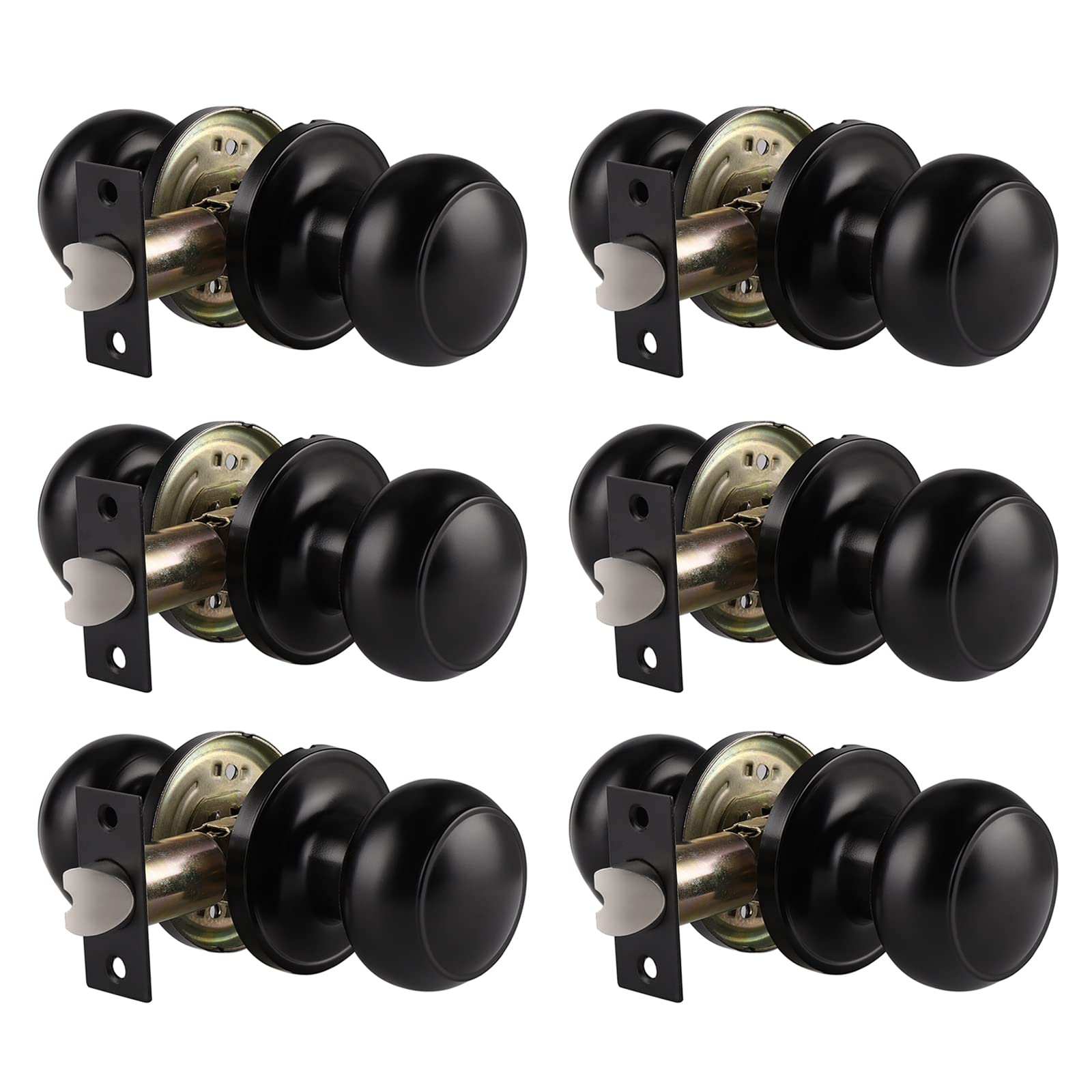 Probrico black interior knobs in a six-pack for hallway and closet upgrades