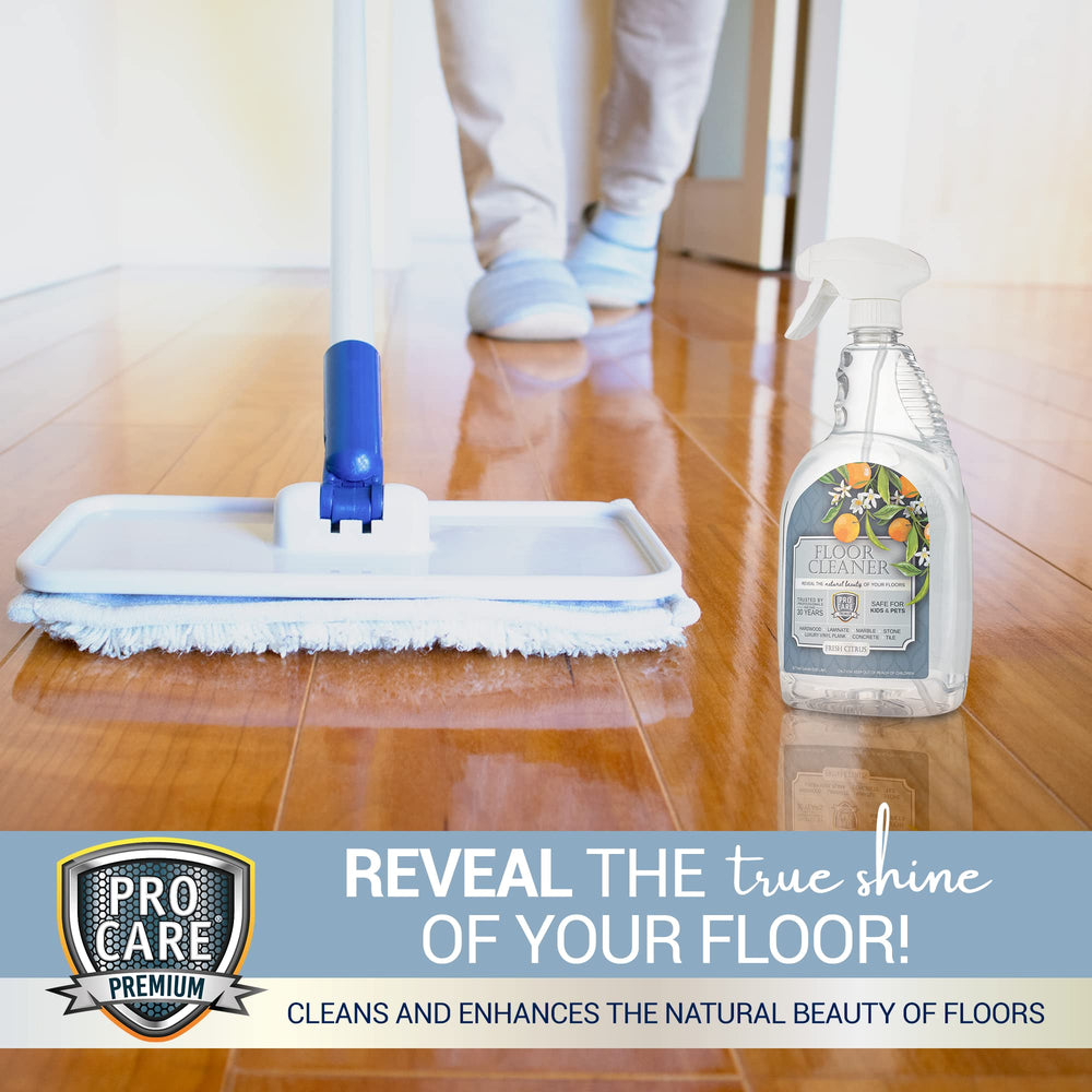 ProCare Citrus Floor Cleaner bottle ready for kitchen or bathroom cleaning.