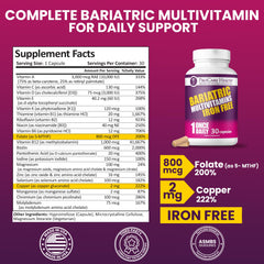 Close-up of ProCare Health iron-free capsules for easy post-surgery digestion.