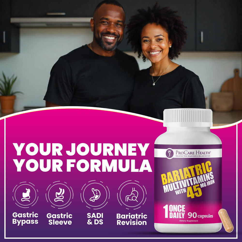Packaging emphasizes no artificial colors in ProCare Health bariatric multivitamin