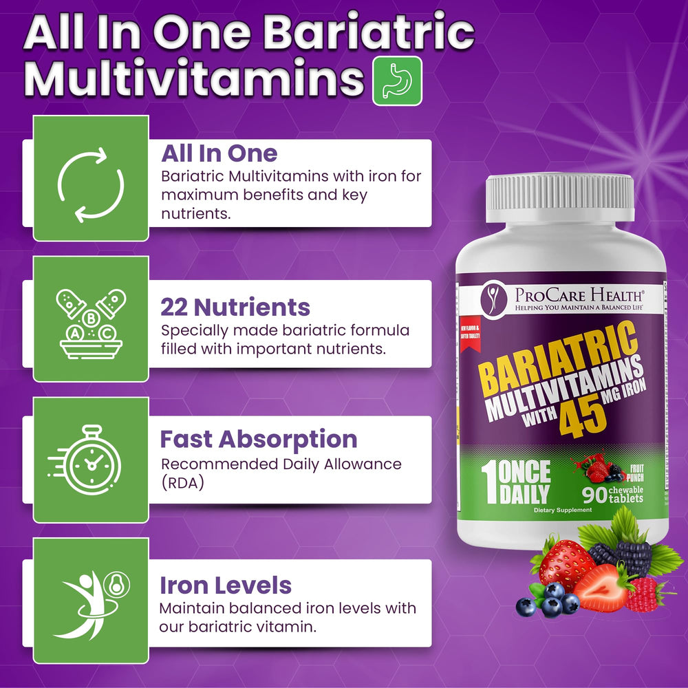 ProCare Health post-surgery nutrition support on tablet bottle.