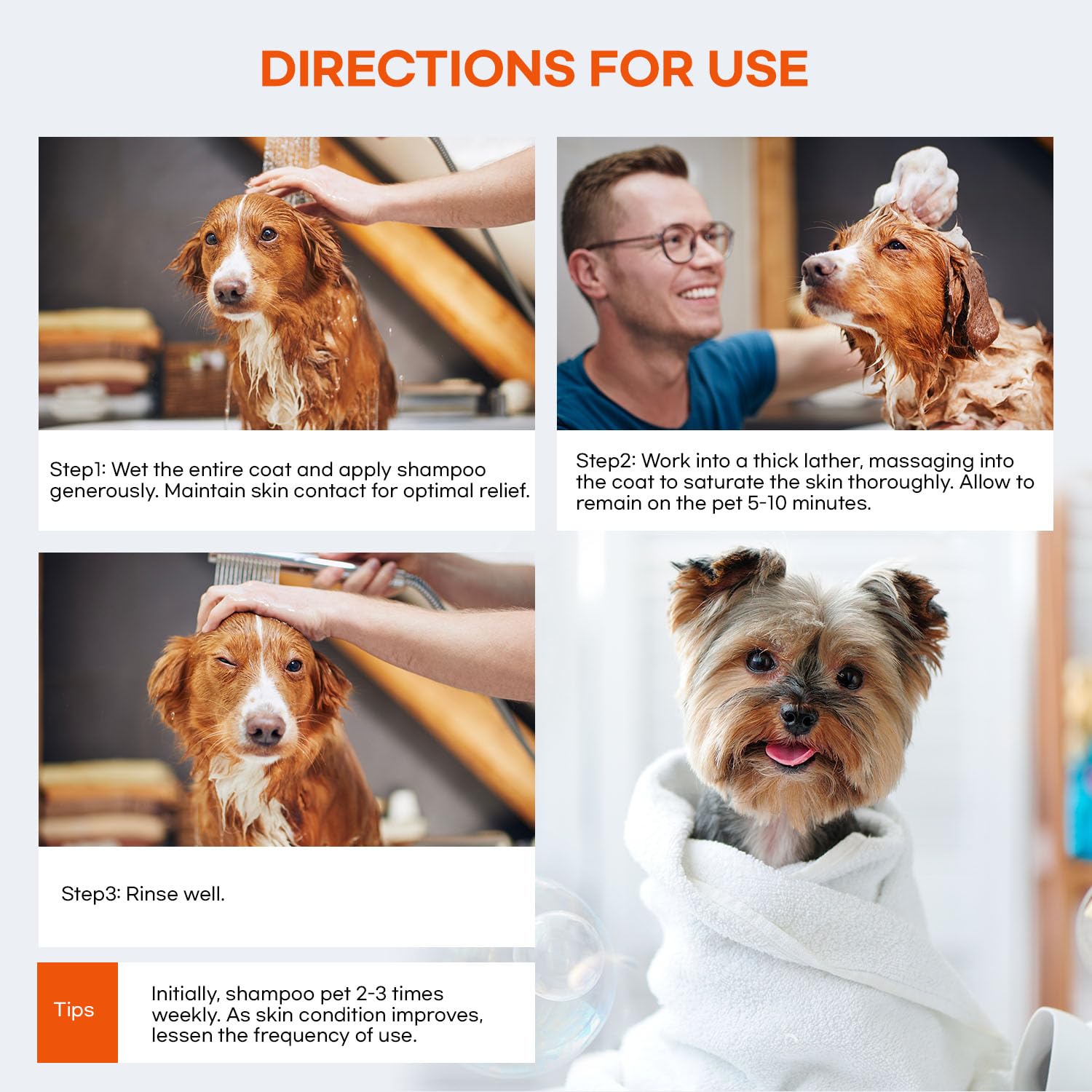 ProElobara coat shine after-wash image shows moisturized, healthy fur.