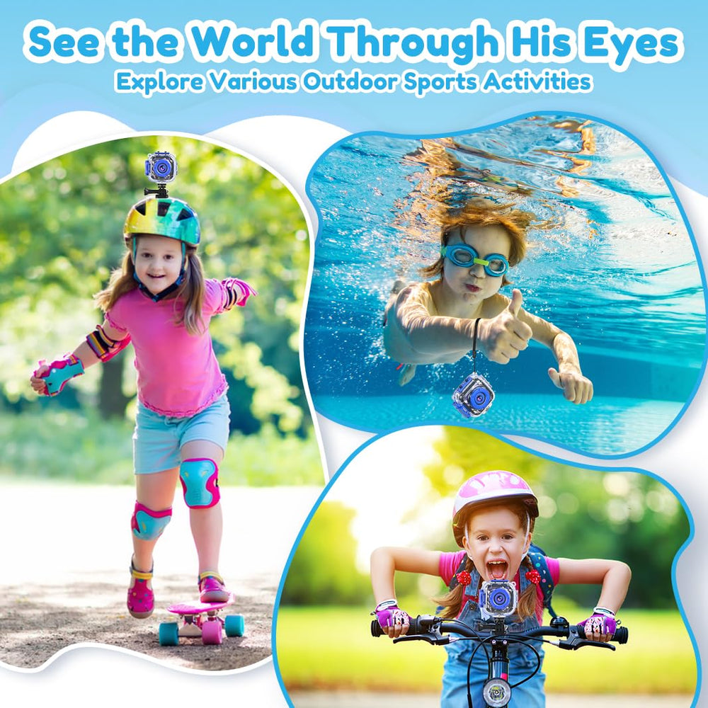 PROGRACE compact kids camera fits small hands for easy carry.