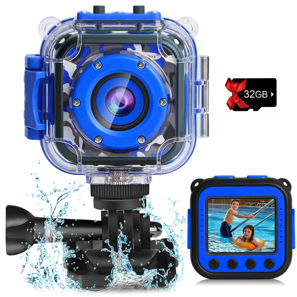 PROGRACE pool toy underwater camera captures crisp 1080p action underwater.