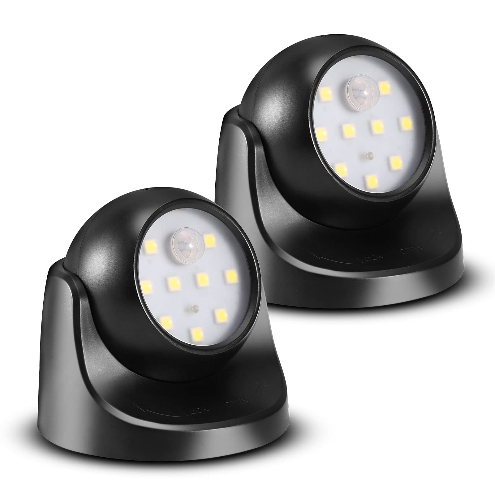 ProGreen 6000K battery motion sensor light on an outdoor wall for auto-on safety lighting.