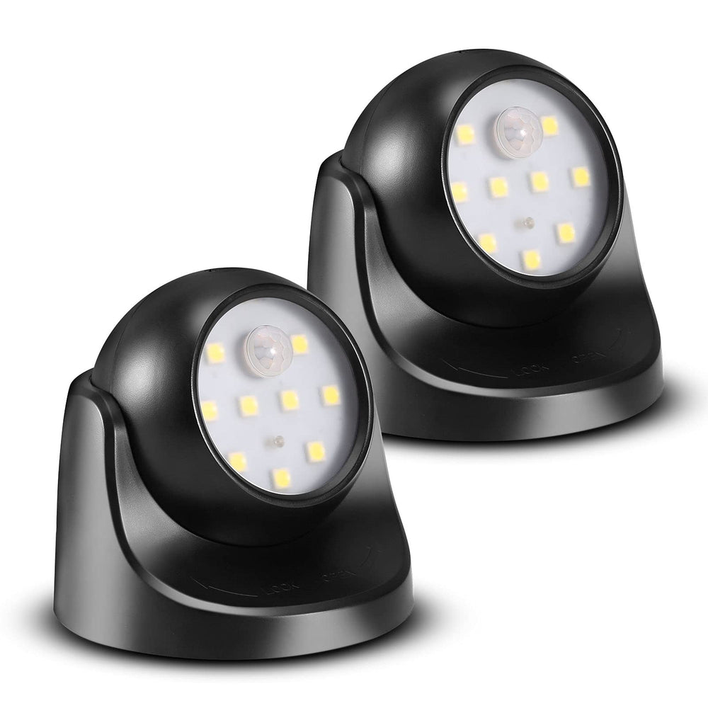 ProGreen 6000K battery motion sensor light on an outdoor wall for auto-on safety lighting.