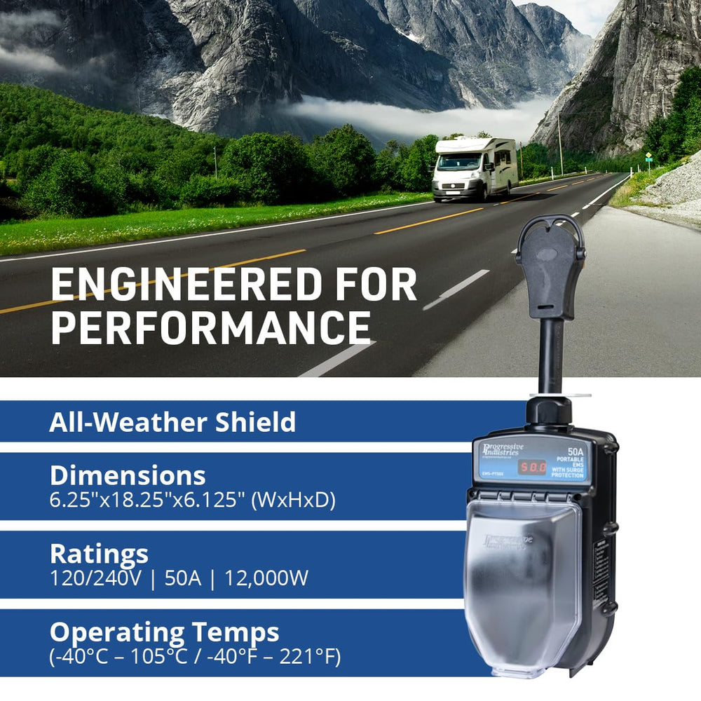 Rugged Lexan housing protects the EMS-PT50X in harsh outdoor conditions for dependable protection.