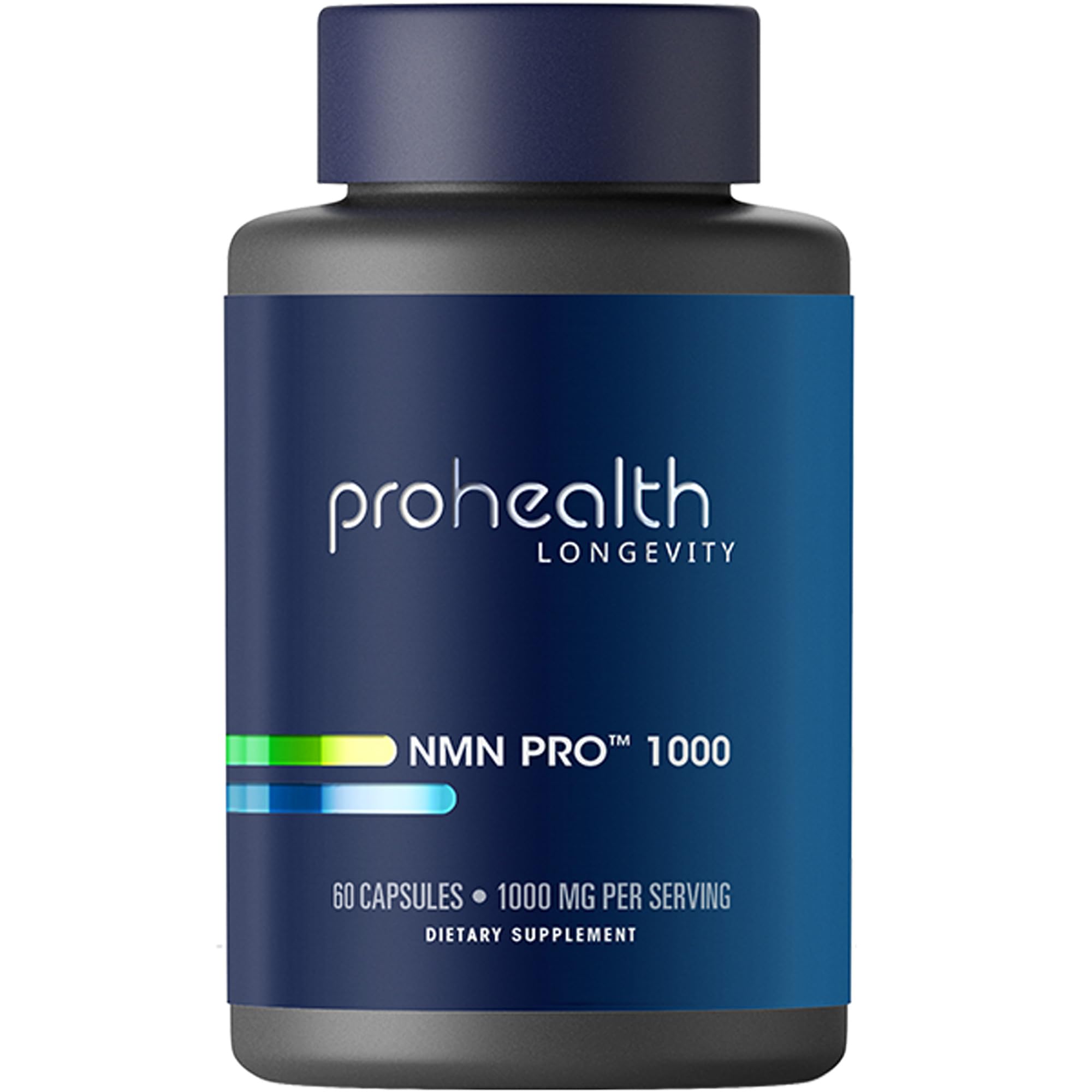 ProHealth NMN Pro 1000 bottle on white background supports daily energy and healthy aging