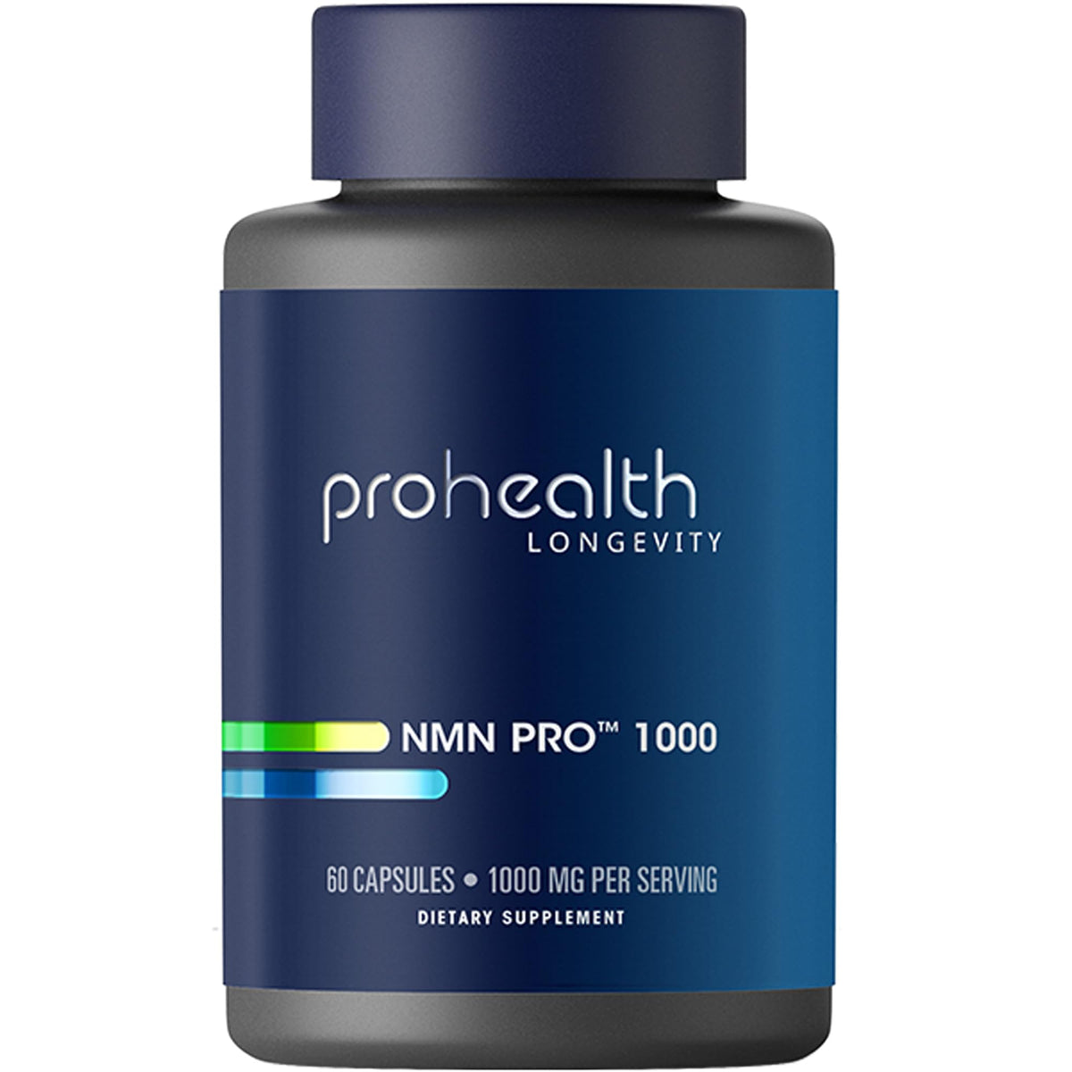 ProHealth NMN Pro 1000 bottle on white background supports daily energy and healthy aging