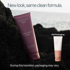Project Reef sunscreen spread-application shows a smooth, non-greasy finish for daily wear.