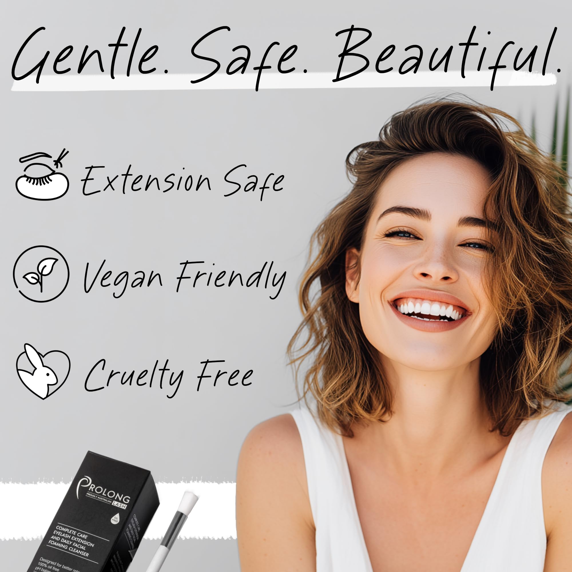 PROLONG LASH aftercare routine promotes gentle, oil-free cleansing benefits