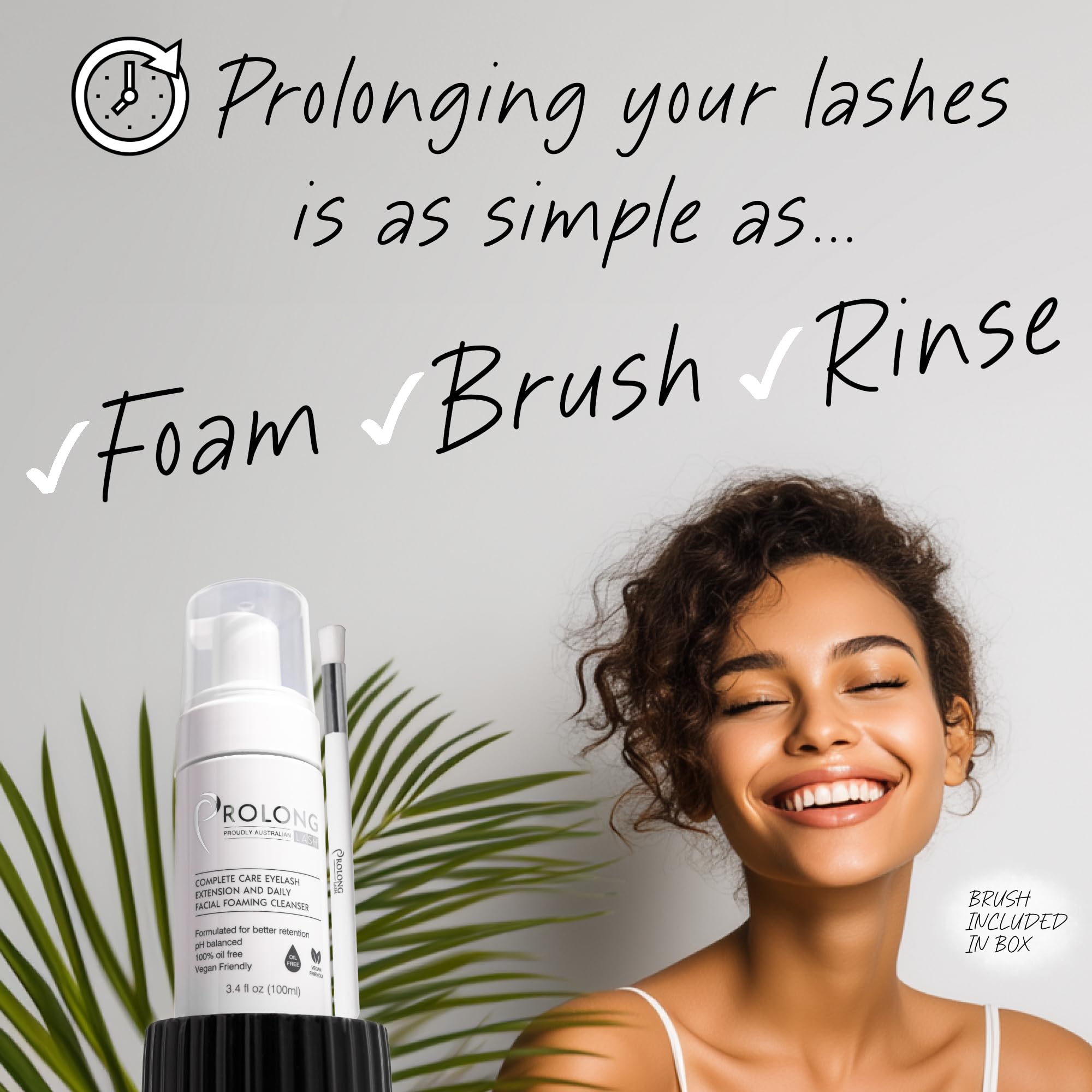 PROLONG LASH extension cleanser packaging shown for easy home care