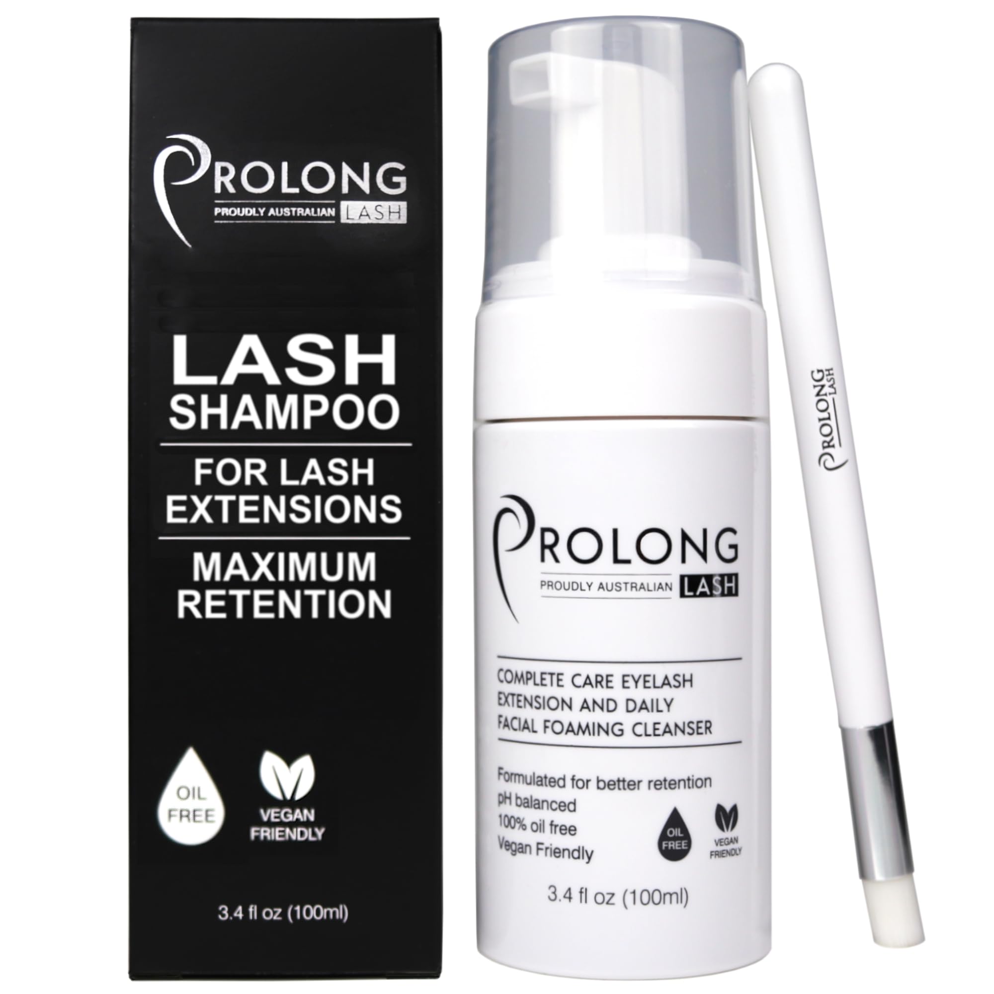 PROLONG LASH eyelash shampoo bottle for gentle daily cleansing of extensions