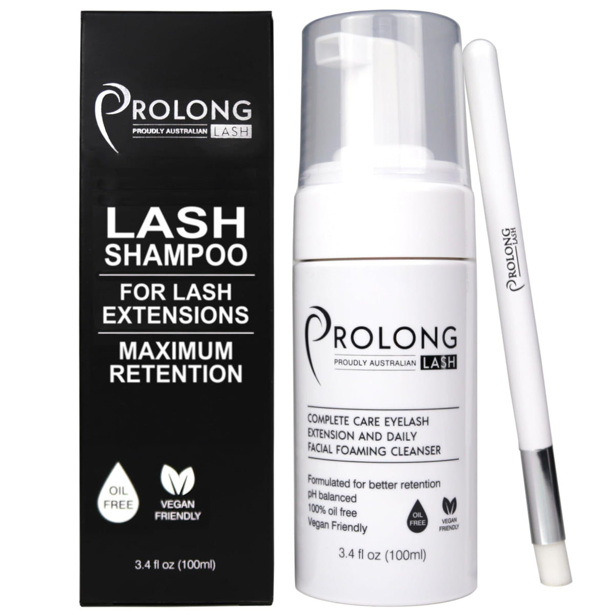 PROLONG LASH eyelash shampoo bottle for gentle daily cleansing of extensions